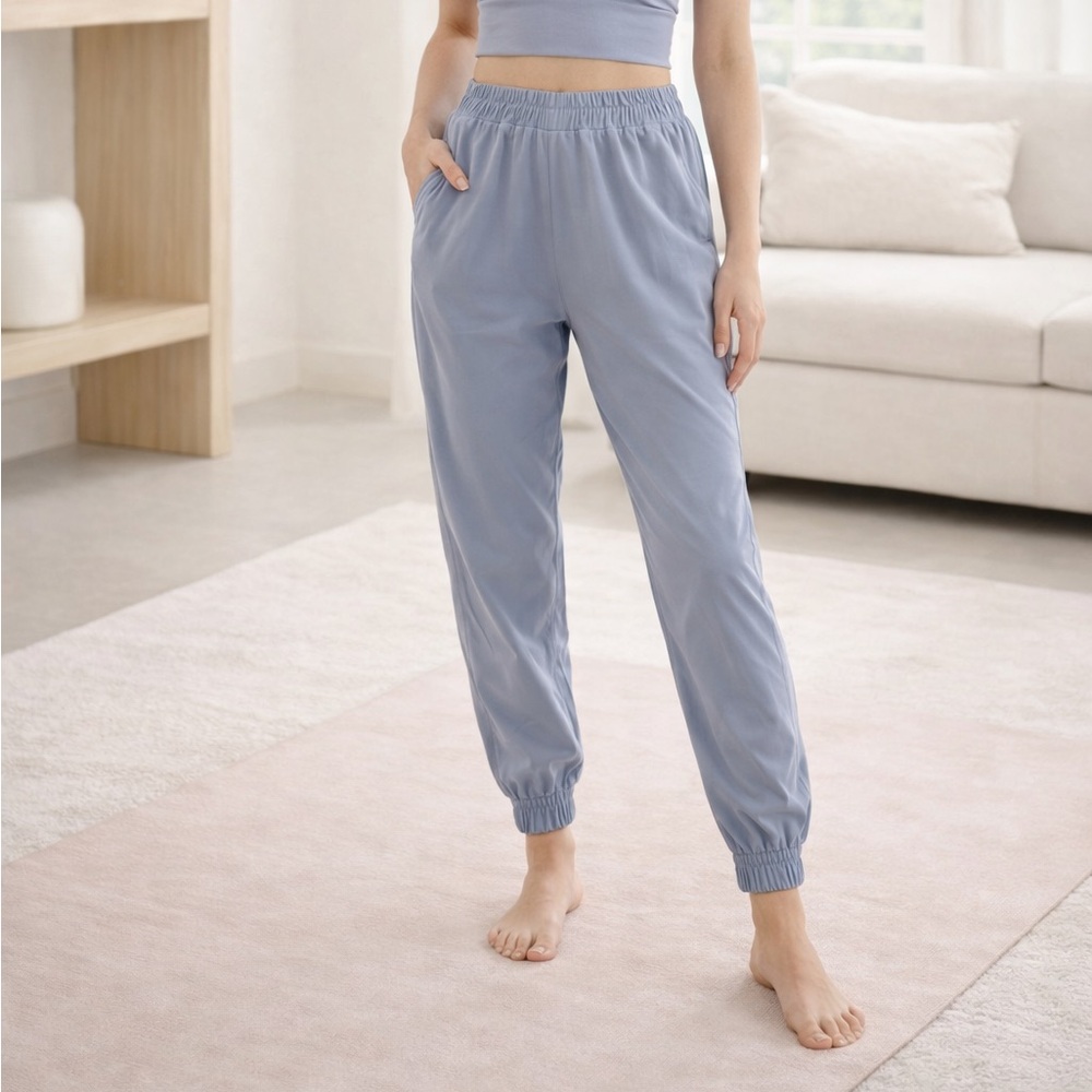 Halara Womens High Waisted Joggers Blue Activewear Pants XL Nylon New With Tags